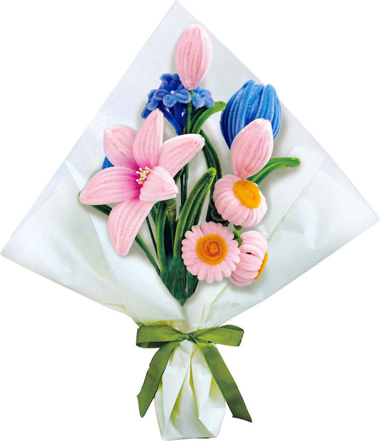 Pink & Blue Flower Bouquet Mix - Chenille Craft Kit