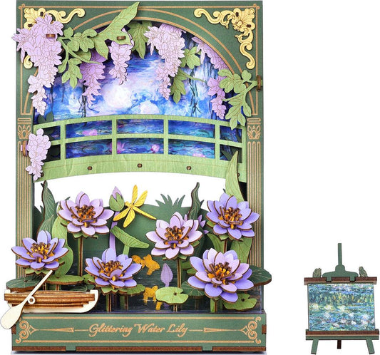 Glittering Water Lily w/ LED Lights - 3D Wooden Puzzle