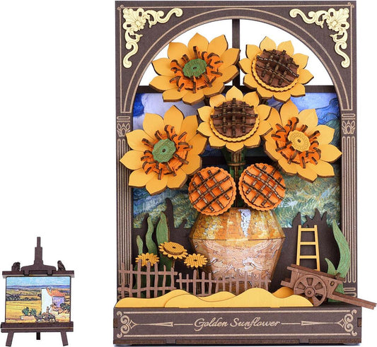 Golden Sunflower w/ LED Lights - 3D Wooden Puzzle