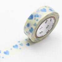 HEART STAMP BLUE WASHI 15MM