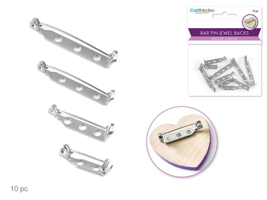 SILVER BAR PIN JEWEL BACK WITH CLASP
