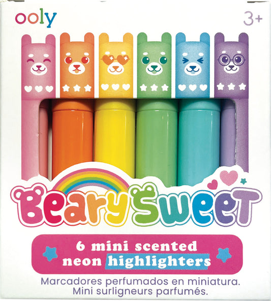 Beary Sweet - Mini Neon Scented Highlighters - Set of 6