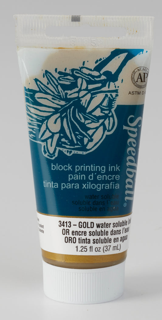 GOLD WATER-SOLUBLE BLOCK PRINTING INK 37ML