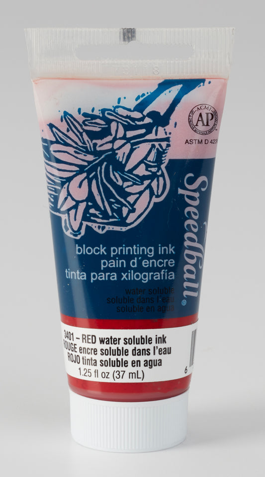 RED WATER-SOLUBLE BLOCK PRINTING INK 37ML