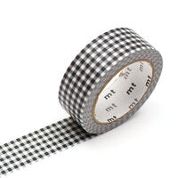 BLACK CHECKERED WASHI 15MM