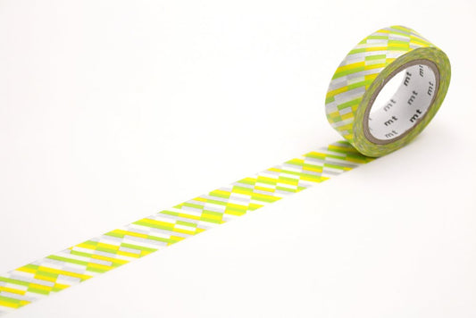 BLOCK STRIPE GREEN WASHI 15MM