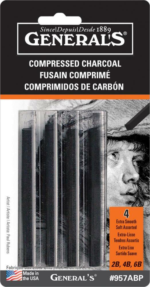 Compressed Charcoal Sticks 4/ Pkg