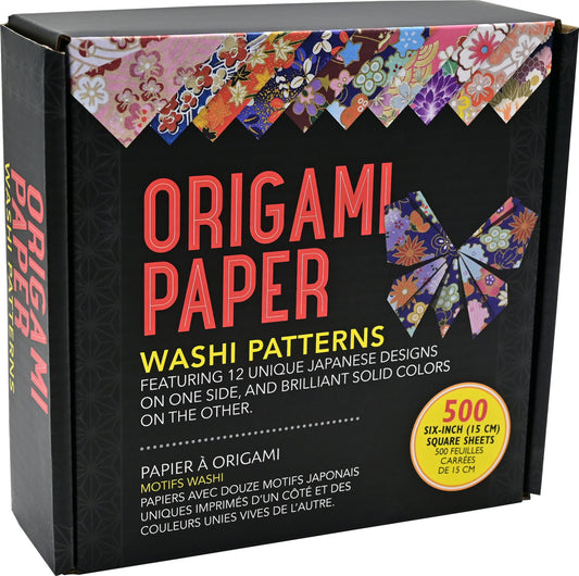 Origami Paper Washi Patterns (12 Designs, 500 Sheets)