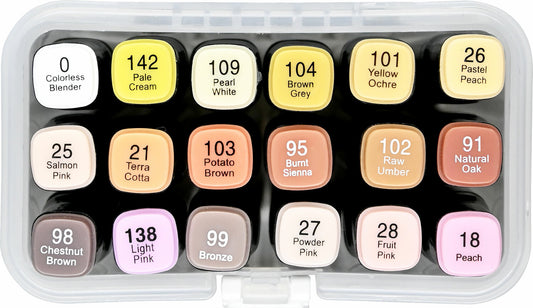 Studio Series Dual-Tip Skin Tone Alcohol Markers (Set of 18 colors)