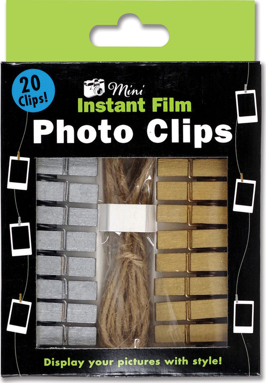 Gold & Silver Instant Film Photo Clips