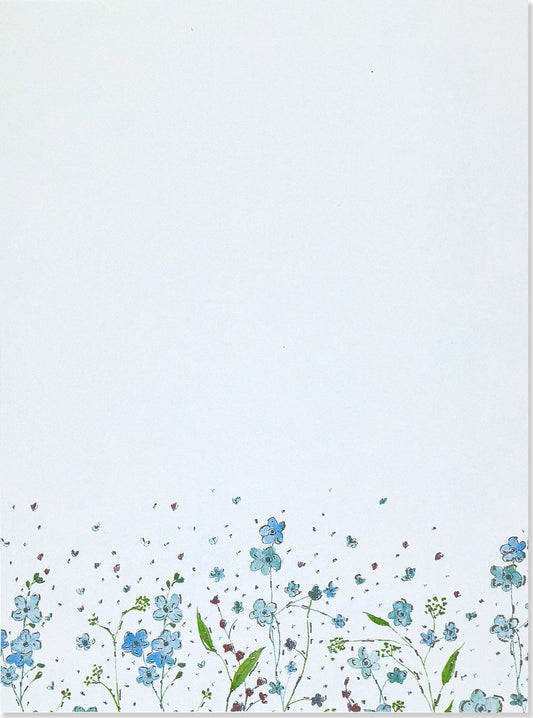 Blue Flowers Stationery Set
