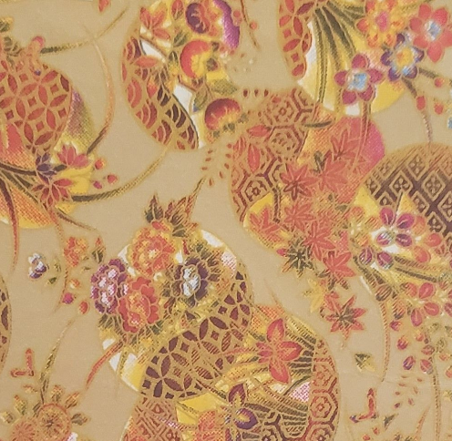 GOLD FLORALS  JAPANESE PAPER