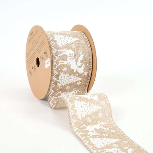 2 1/2" WIRED RIBBON REINDEER TREE 10 YD