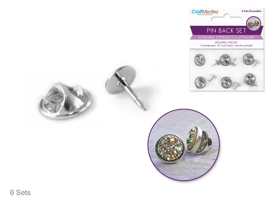 SILVER PIN BACK/PIN SET