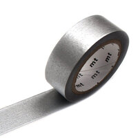 SILVER SOLID WASHI 15MM