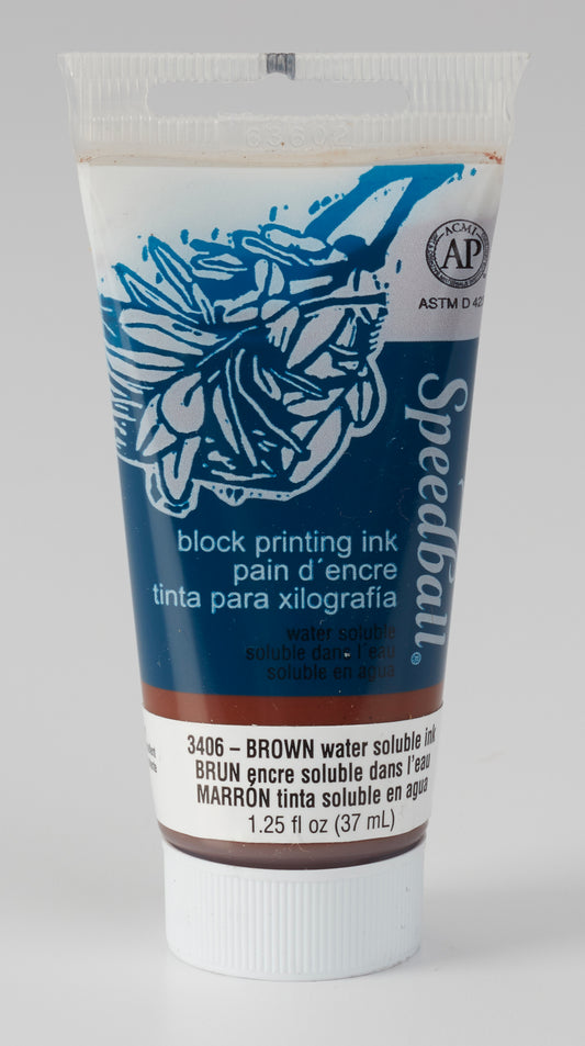 BROWN WATER-SOLUBLE BLOCK PRINTING INK 37ML